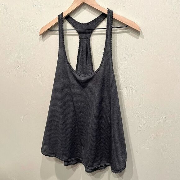 Lululemon Dark Heather Gray Stripe Racerback Tank Top - Picture 3 of 11
